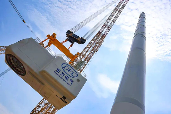 全球最大26兆瓦级海上风电机组成功吊装